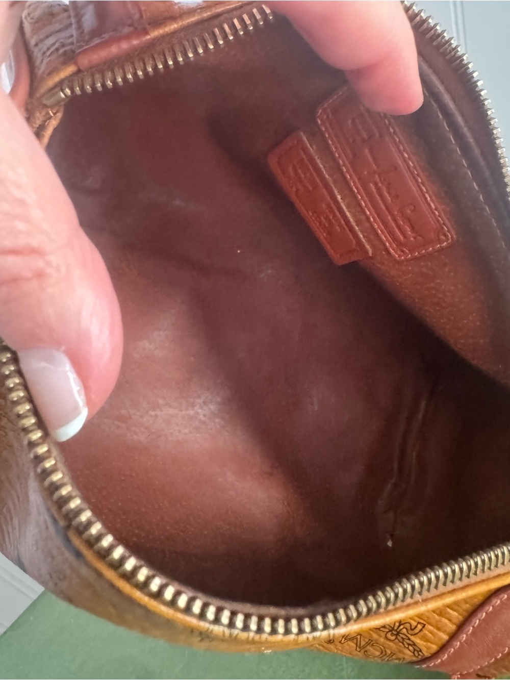 MCM Visetos X-Body Small Barrel Bag in Cognac Leather *Italy* - Picture 5 of 13